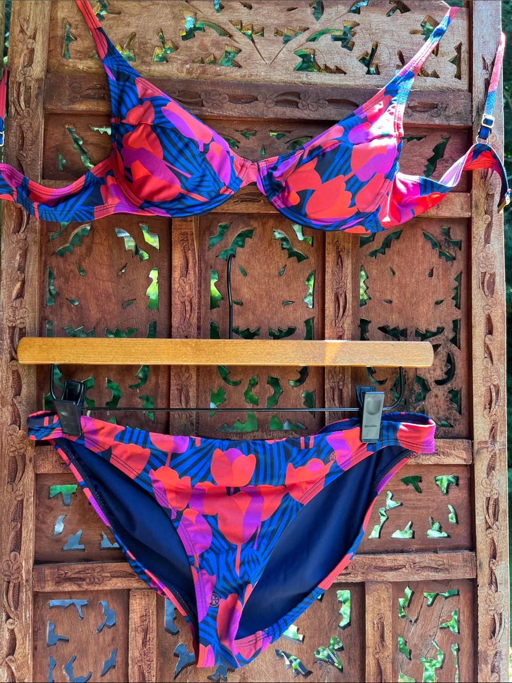 Tory Burch Floral Underwire Bikini in Pink & Blue
